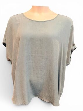 Light sea foam Blue Women's Short Sleeve Blouse